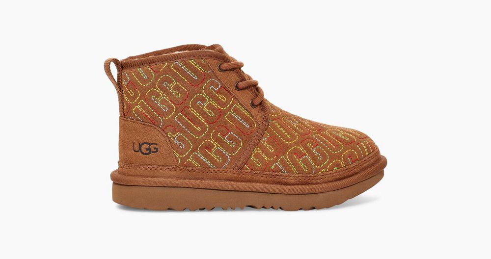 Ugg Neumel Ii Graphic Stitch - Kids Boots - Brown - NZ (1028UKGMY)